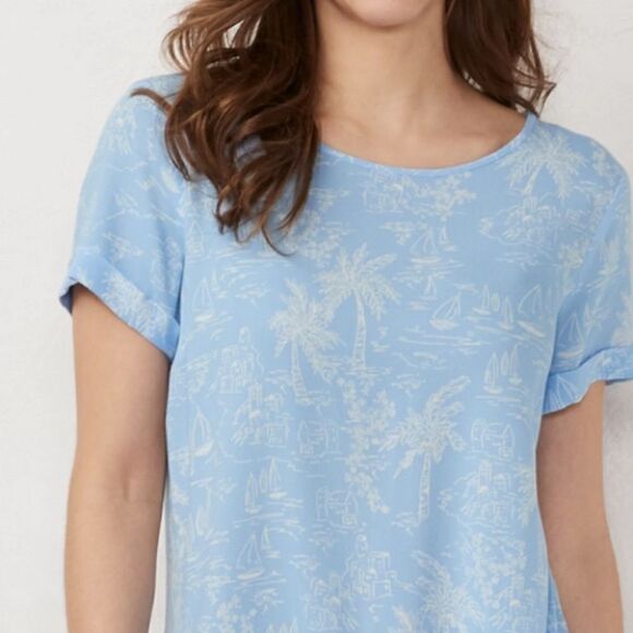 NWT LC Lauren Conrad Woven Front Knot Top Small - Picture 2 of 5